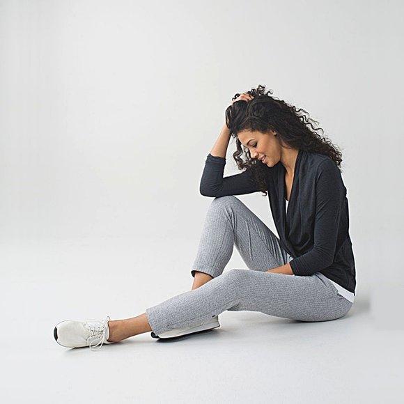 lululemon athletica Tops - Lululemon Radiant Long Sleeve Surplice Wrap Top in Heathered Black